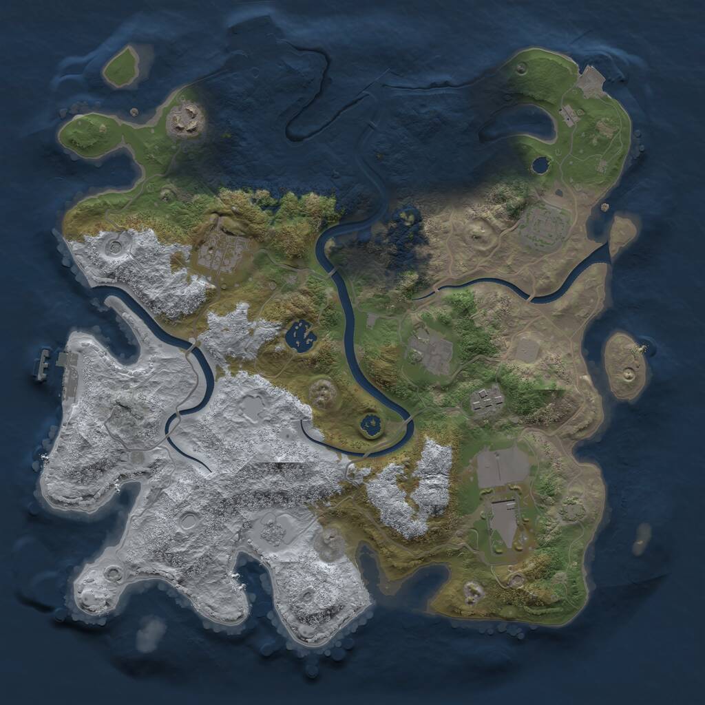 Rust Map: Procedural Map, Size: 3500, Seed: 781978943, 13 Monuments