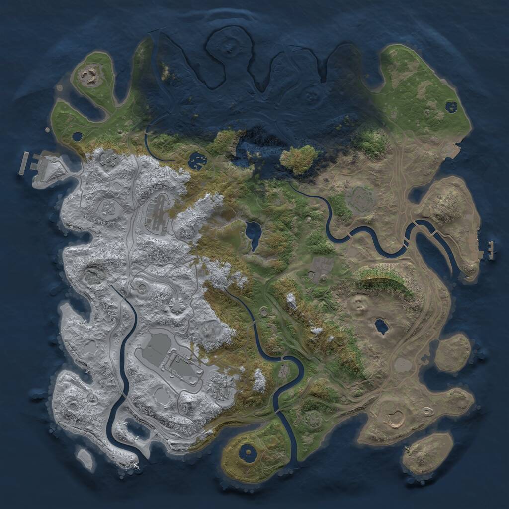Rust Map: Procedural Map, Size: 4250, Seed: 685295541, 15 Monuments