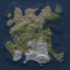 Thumbnail Rust Map: Procedural Map, Size: 3000, Seed: 384151847, 12 Monuments