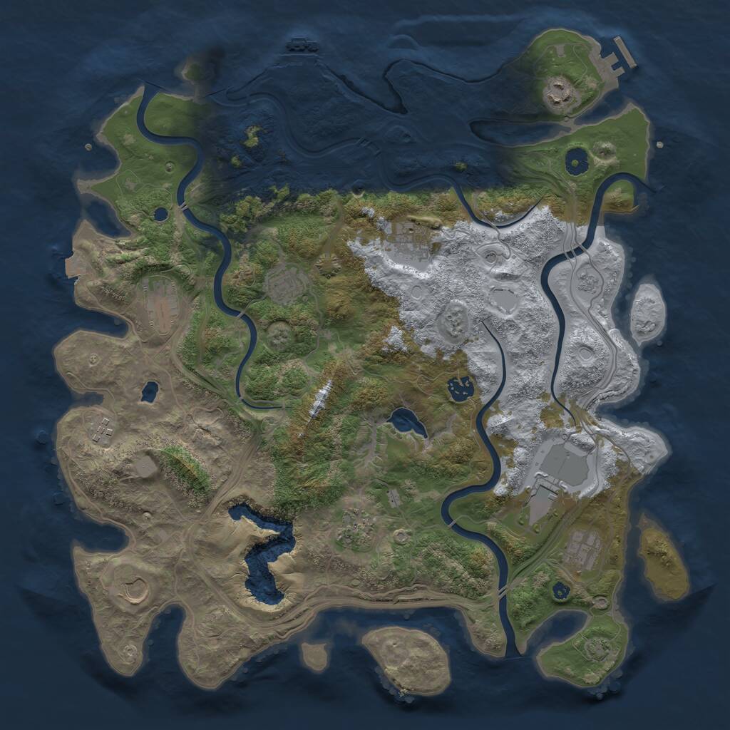 Rust Map: Procedural Map, Size: 4250, Seed: 30440, 16 Monuments