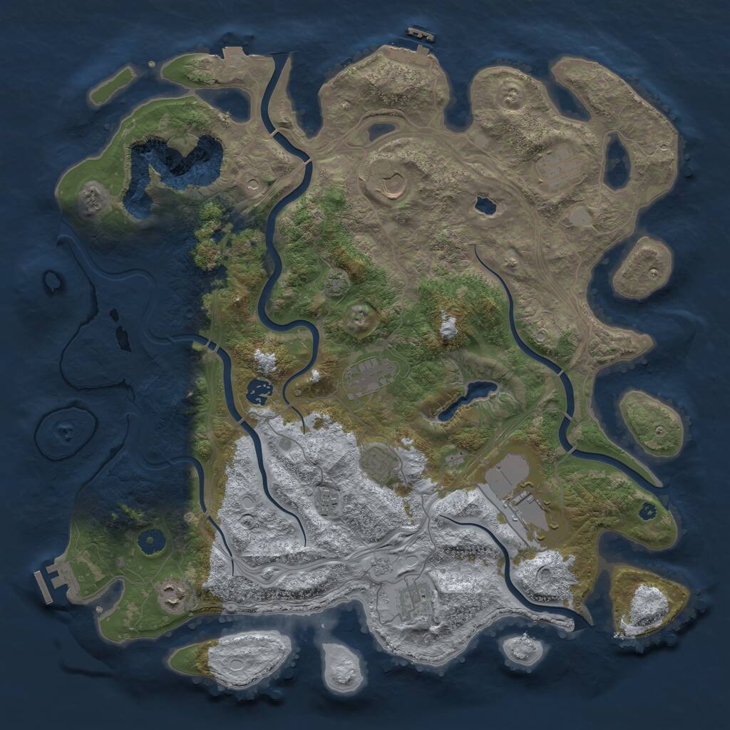 Rust Map: Procedural Map, Size: 4250, Seed: 1047333229, 15 Monuments