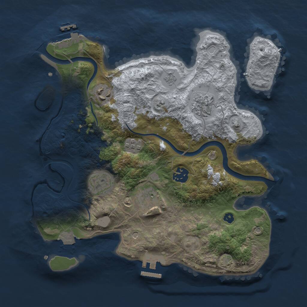 Rust Map: Procedural Map, Size: 3000, Seed: 1089697011, 12 Monuments
