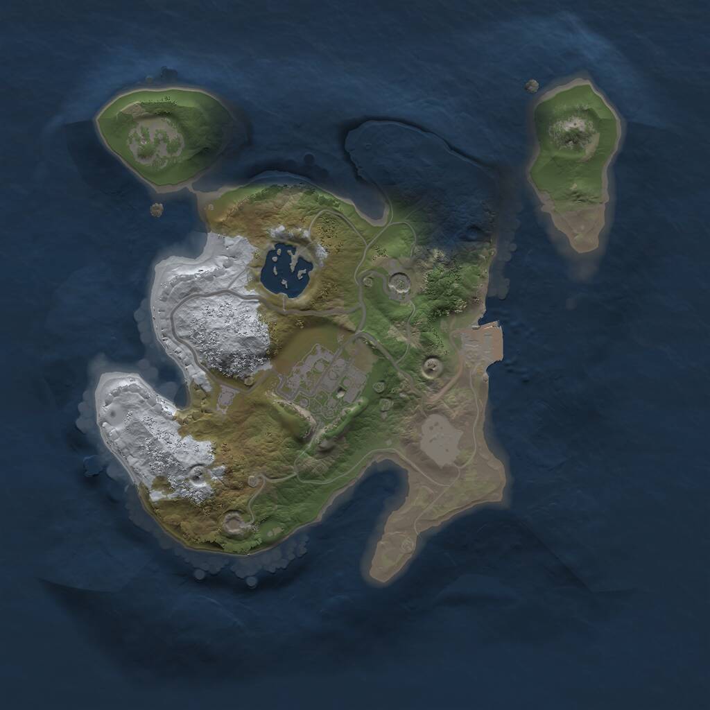 Rust Map: Procedural Map, Size: 2100, Seed: 8492, 4 Monuments