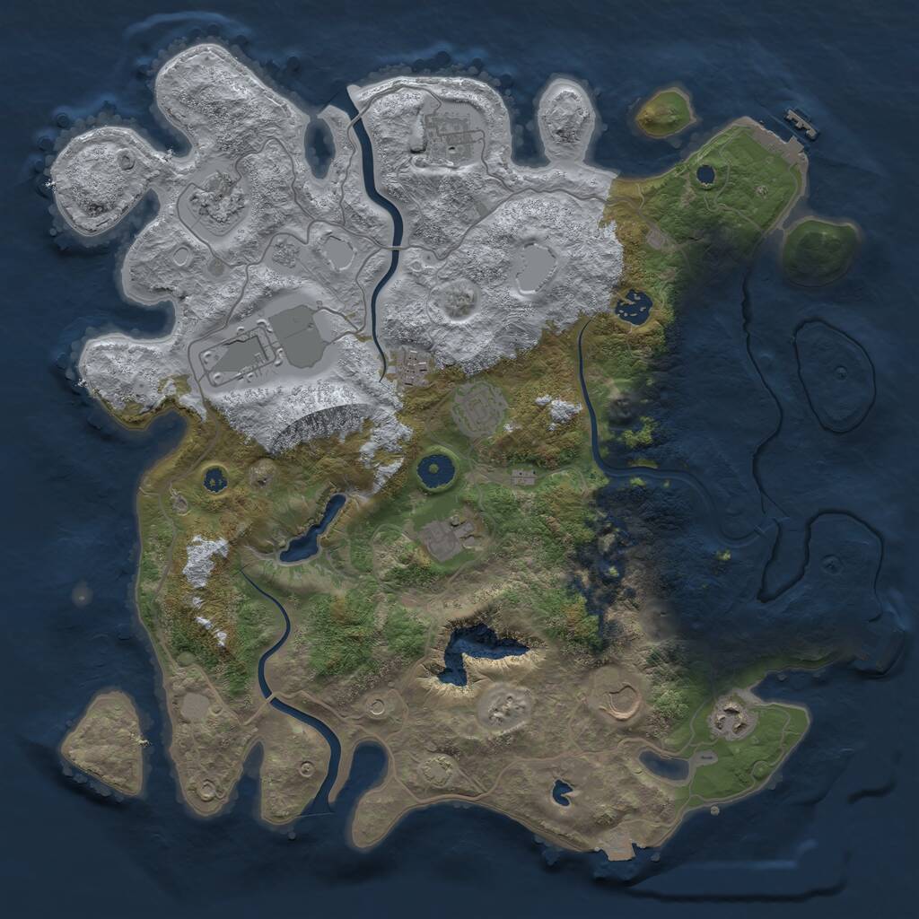 Rust Map: Procedural Map, Size: 4000, Seed: 1459818882, 15 Monuments