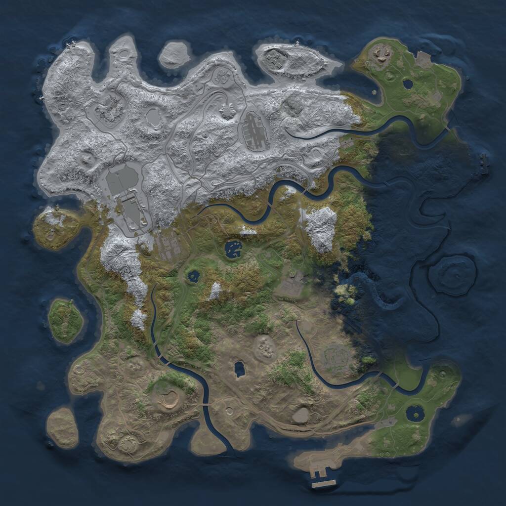 Rust Map: Procedural Map, Size: 4250, Seed: 504222812, 16 Monuments