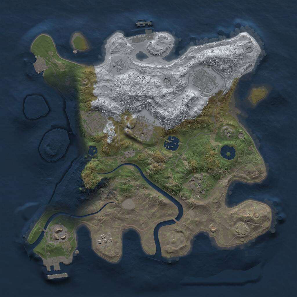 Rust Map: Procedural Map, Size: 3000, Seed: 92607107, 13 Monuments