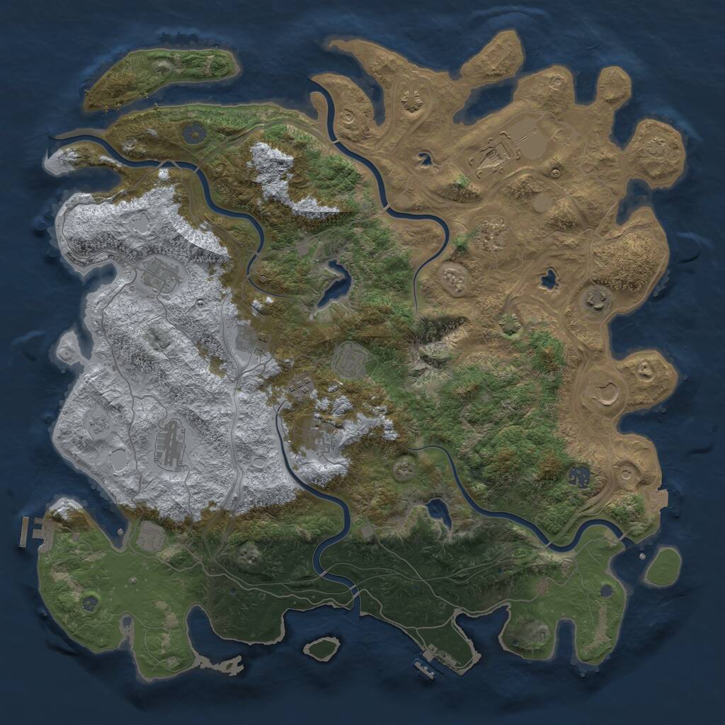 Rust Map: Procedural Map, Size: 4800, Seed: 359758493, 17 Monuments