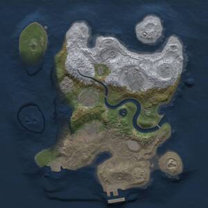 Thumbnail Rust Map: Procedural Map, Size: 2500, Seed: 76436, 9 Monuments