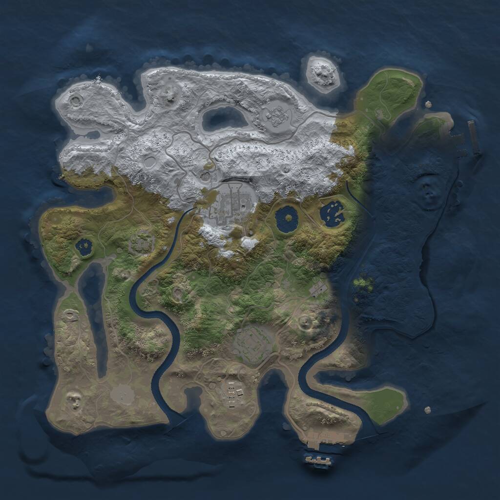Rust Map: Procedural Map, Size: 3000, Seed: 132915224, 10 Monuments
