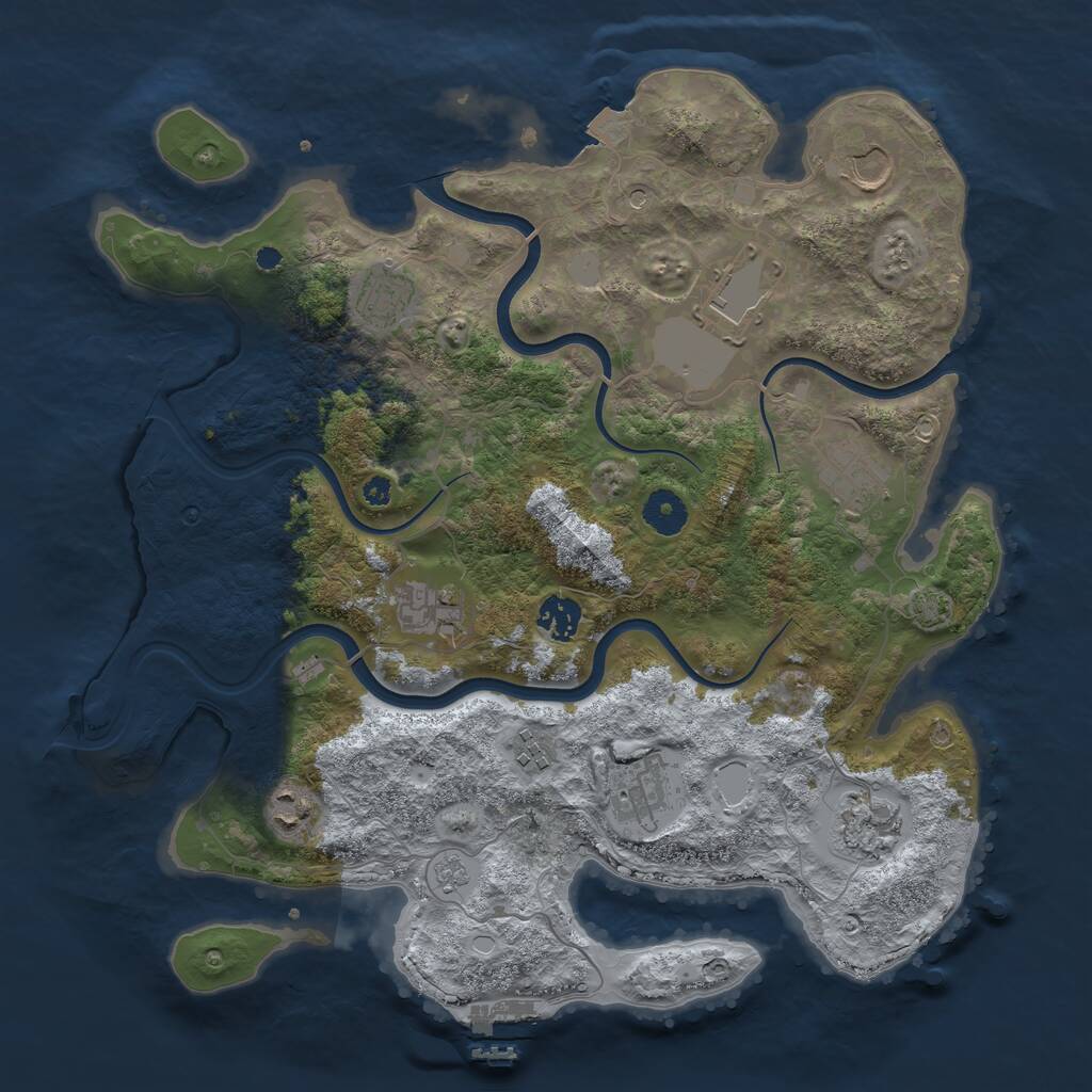 Rust Map: Procedural Map, Size: 3750, Seed: 56214895, 15 Monuments