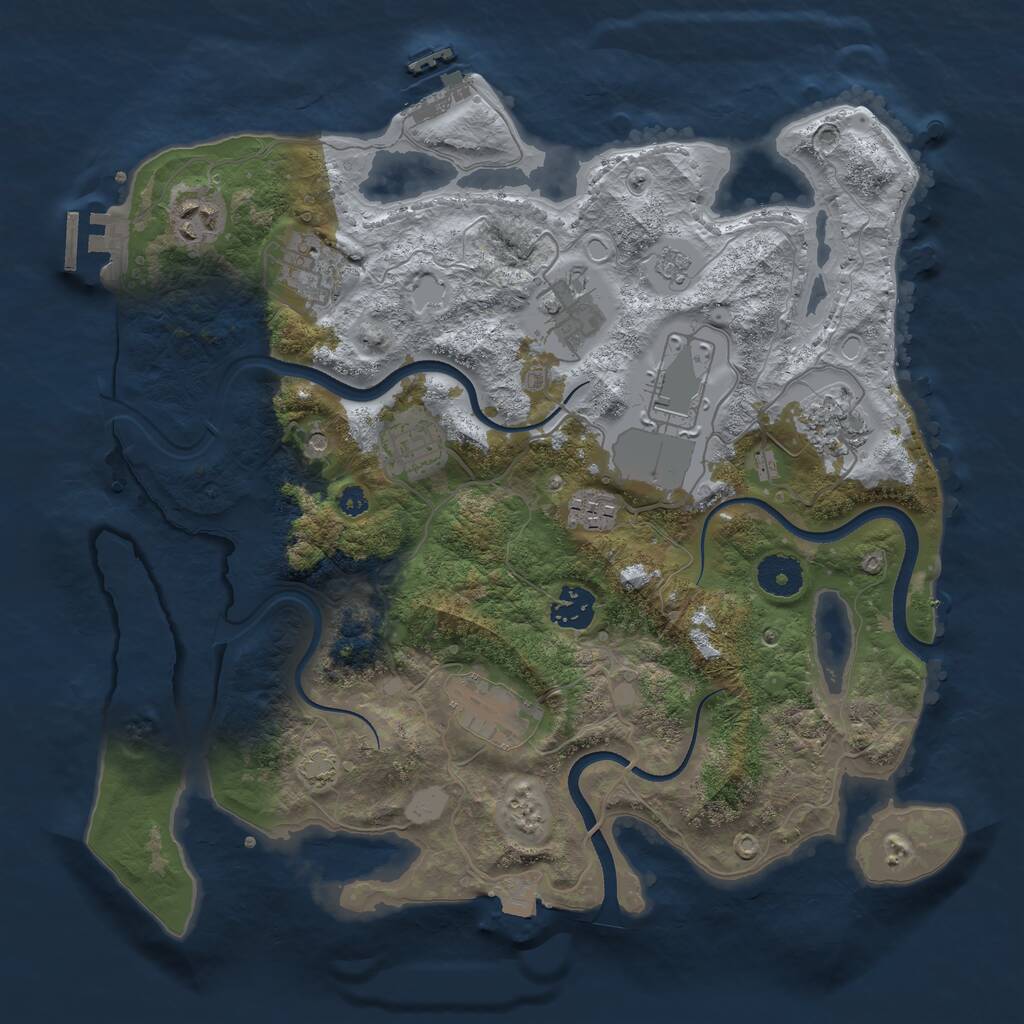 Rust Map: Procedural Map, Size: 3500, Seed: 566002063, 15 Monuments