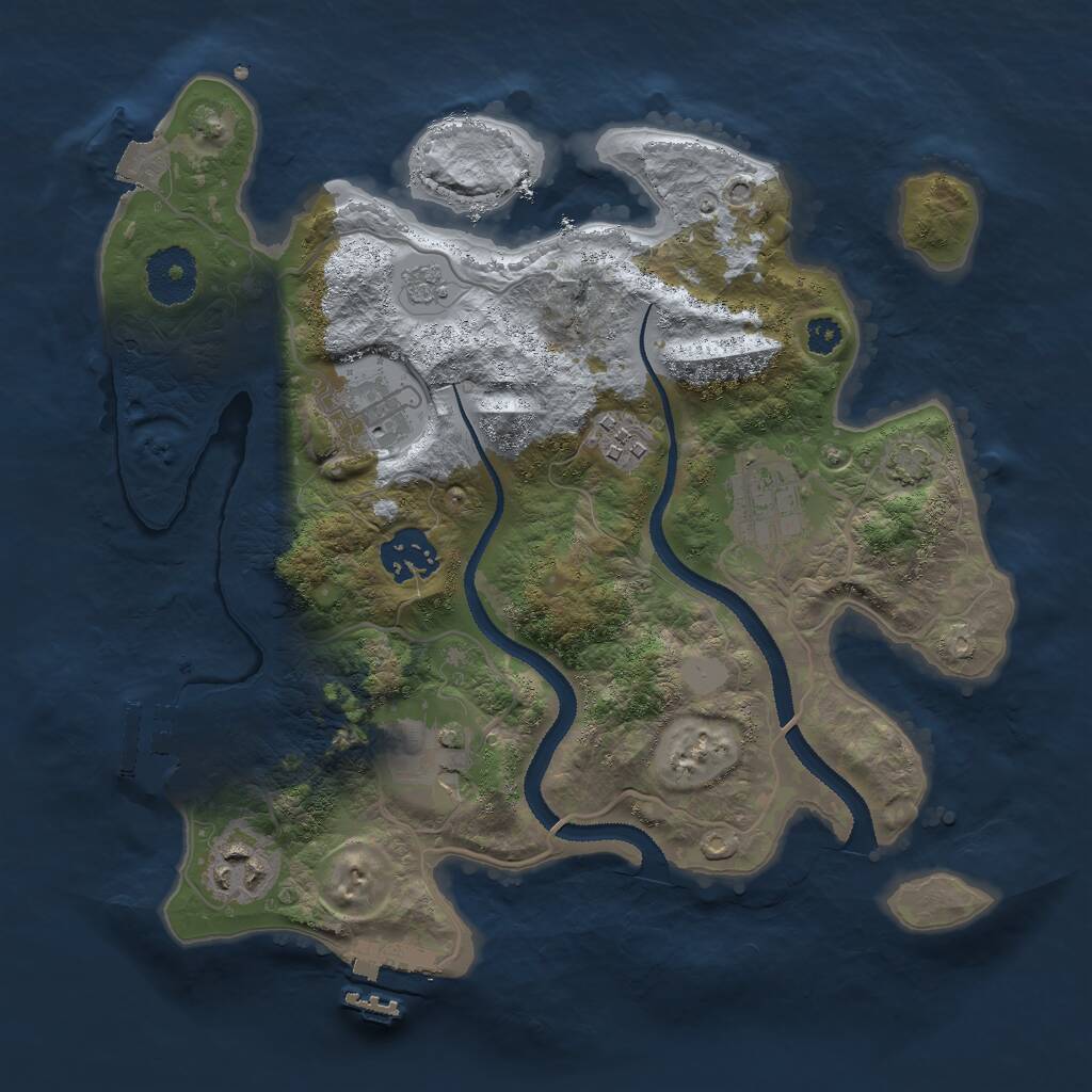 Rust Map: Procedural Map, Size: 3000, Seed: 173849, 11 Monuments