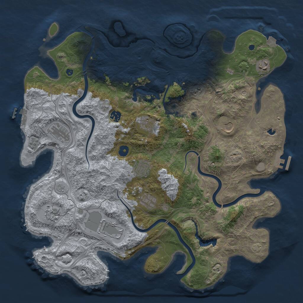 Rust Map: Procedural Map, Size: 4250, Seed: 1302997338, 16 Monuments
