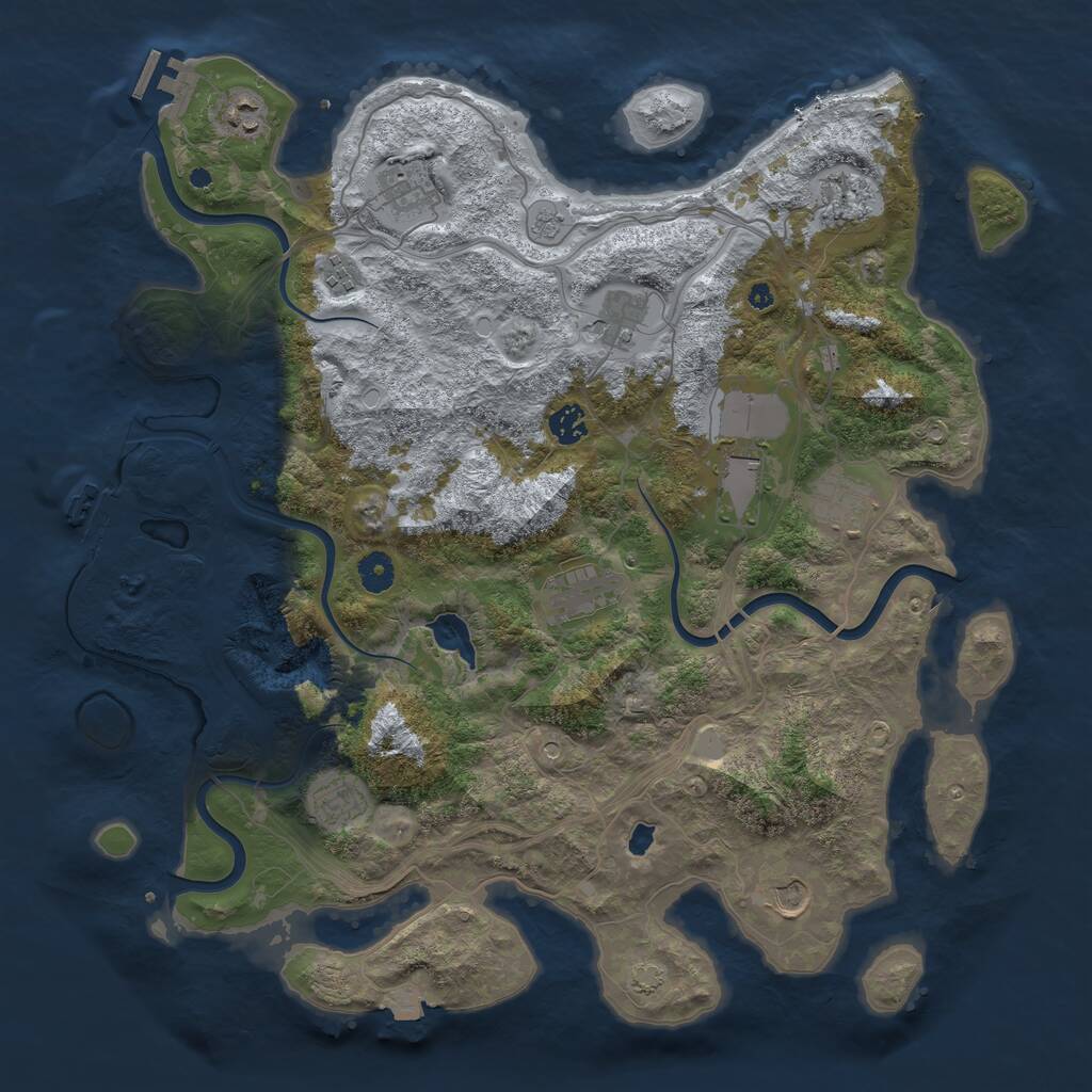 Rust Map: Procedural Map, Size: 4266, Seed: 420696767, 17 Monuments