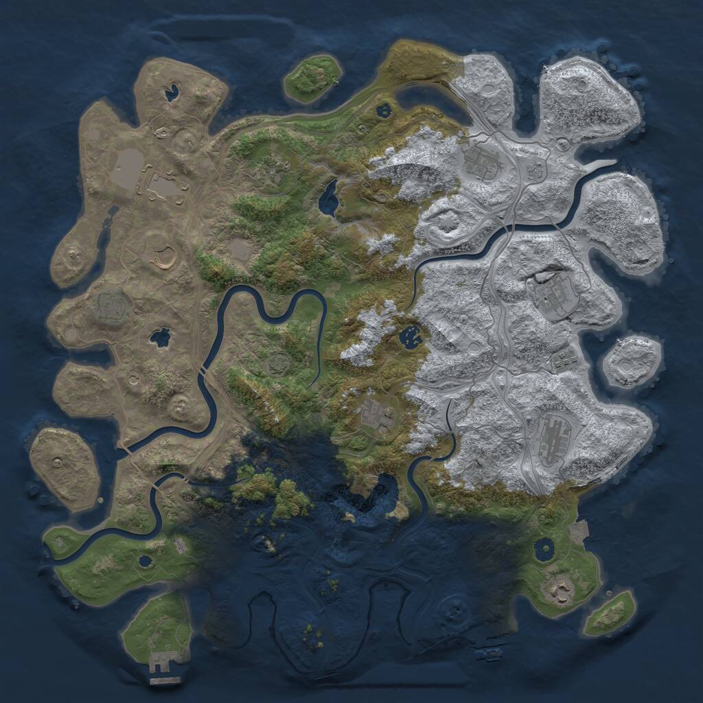 Rust Map: Procedural Map, Size: 4700, Seed: 1560471964, 17 Monuments