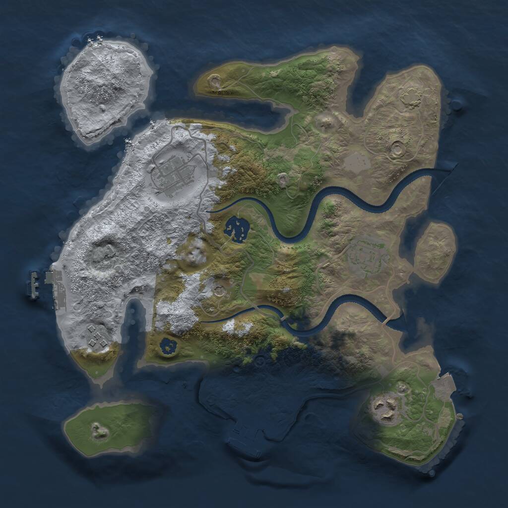 Rust Map: Procedural Map, Size: 3000, Seed: 95983803, 10 Monuments