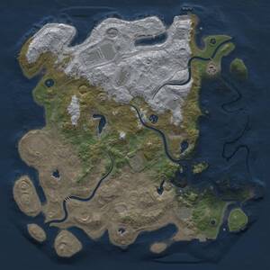 Thumbnail Rust Map: Procedural Map, Size: 4500, Seed: 2145809548, 17 Monuments