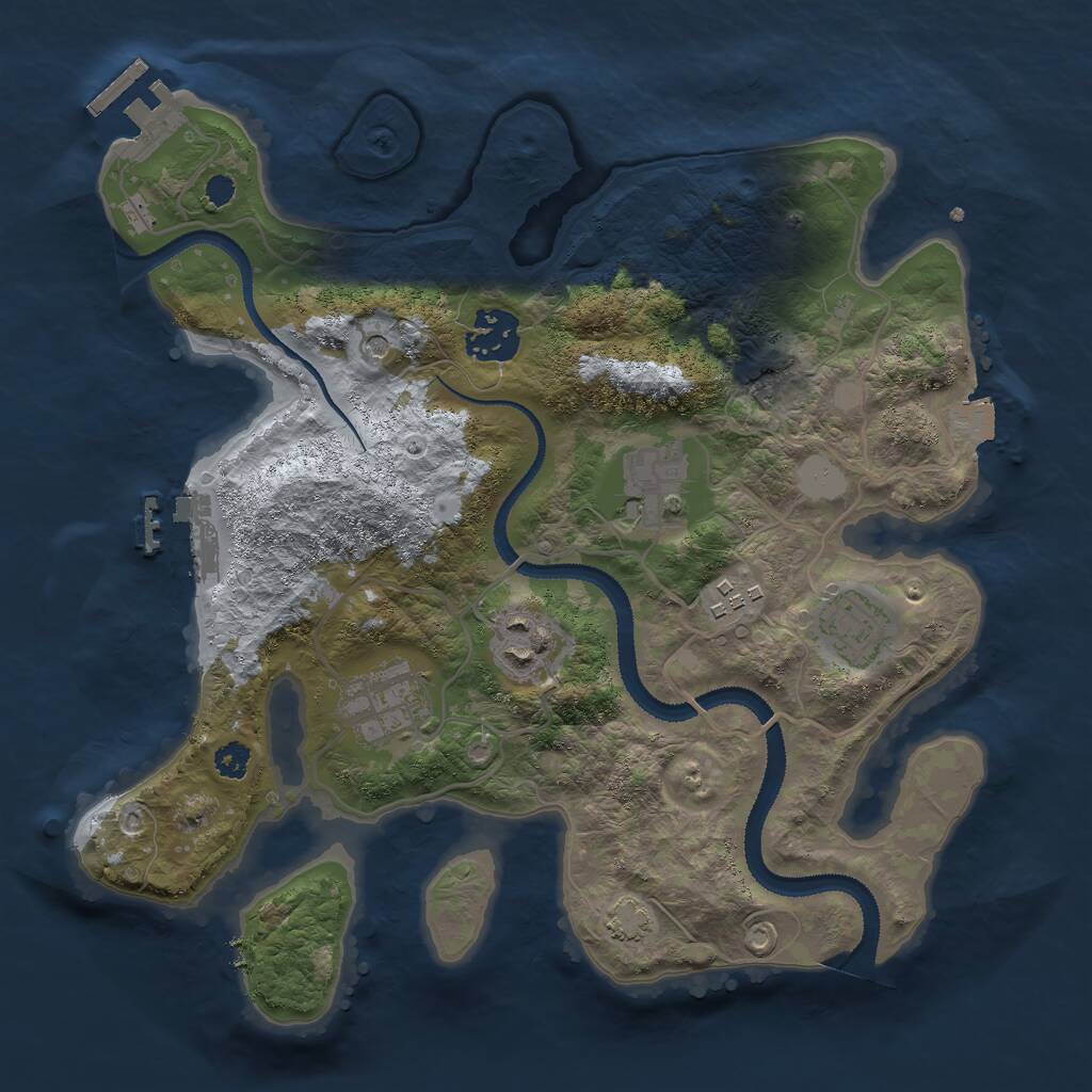 Rust Map: Procedural Map, Size: 3000, Seed: 1814984589, 11 Monuments