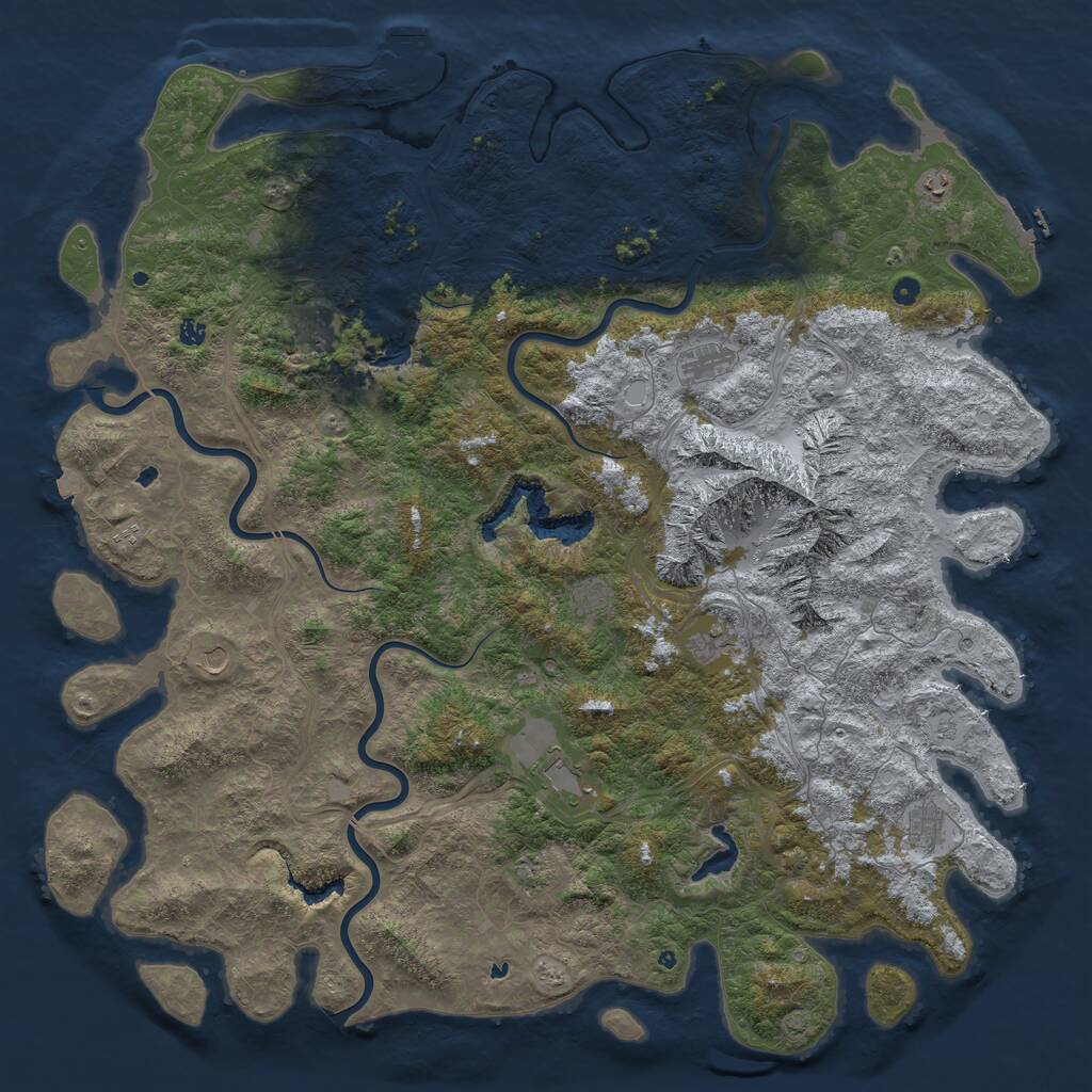 Rust Map: Procedural Map, Size: 6000, Seed: 1456319667, 17 Monuments