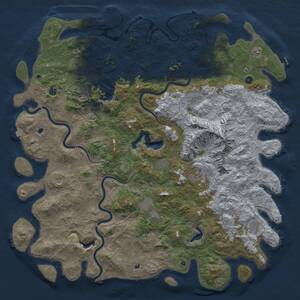 Thumbnail Rust Map: Procedural Map, Size: 6000, Seed: 1456319667, 17 Monuments