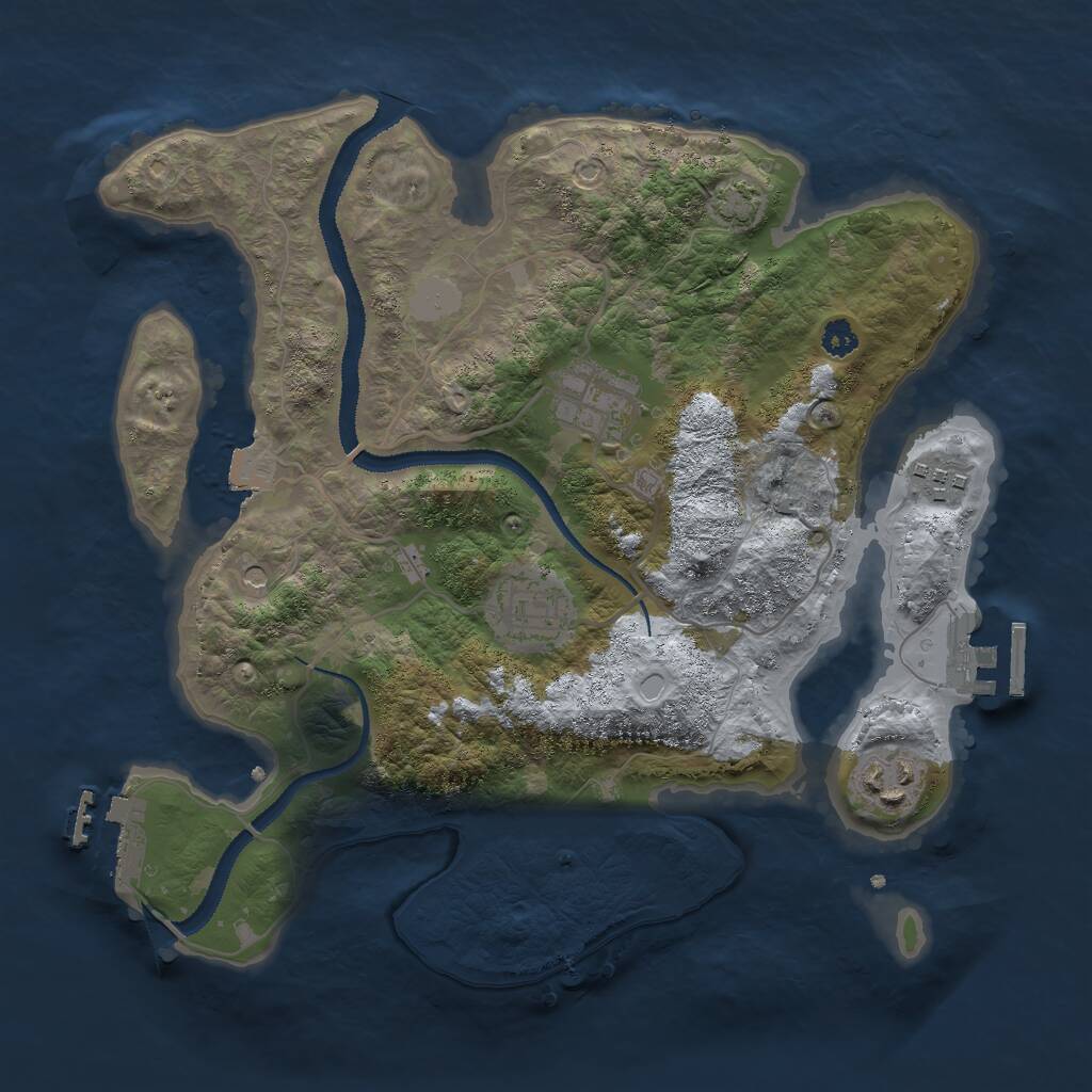 Rust Map: Procedural Map, Size: 3000, Seed: 520845517, 9 Monuments