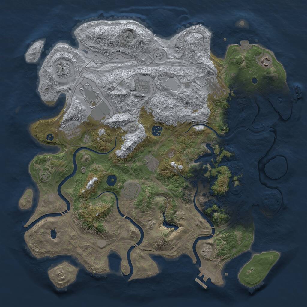 Rust Map: Procedural Map, Size: 4250, Seed: 1704238748, 16 Monuments