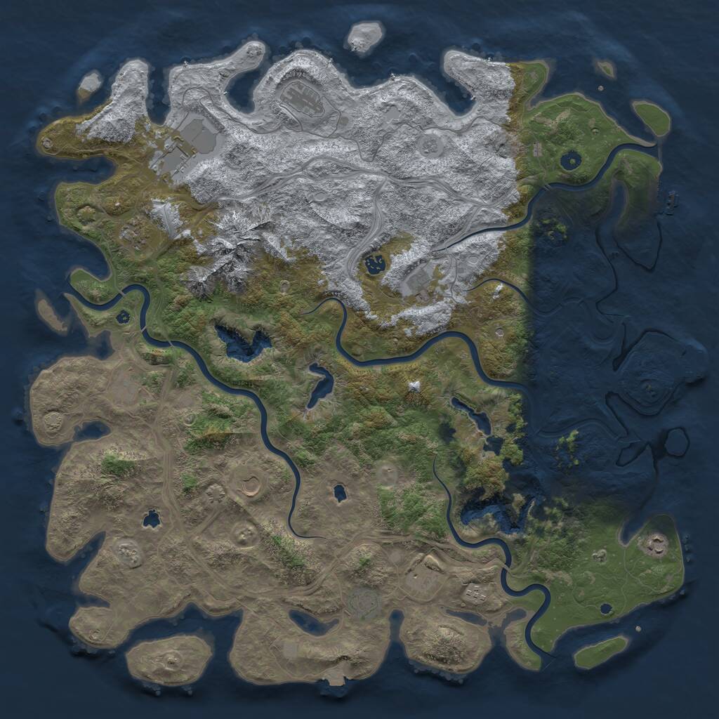 Rust Map: Procedural Map, Size: 5400, Seed: 37654, 17 Monuments