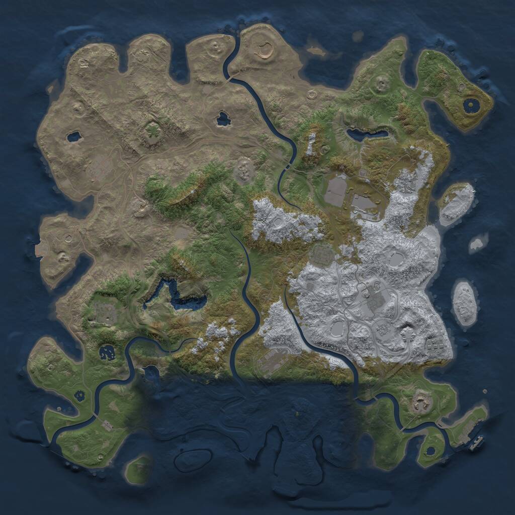 Rust Map: Procedural Map, Size: 4800, Seed: 1710713441, 17 Monuments