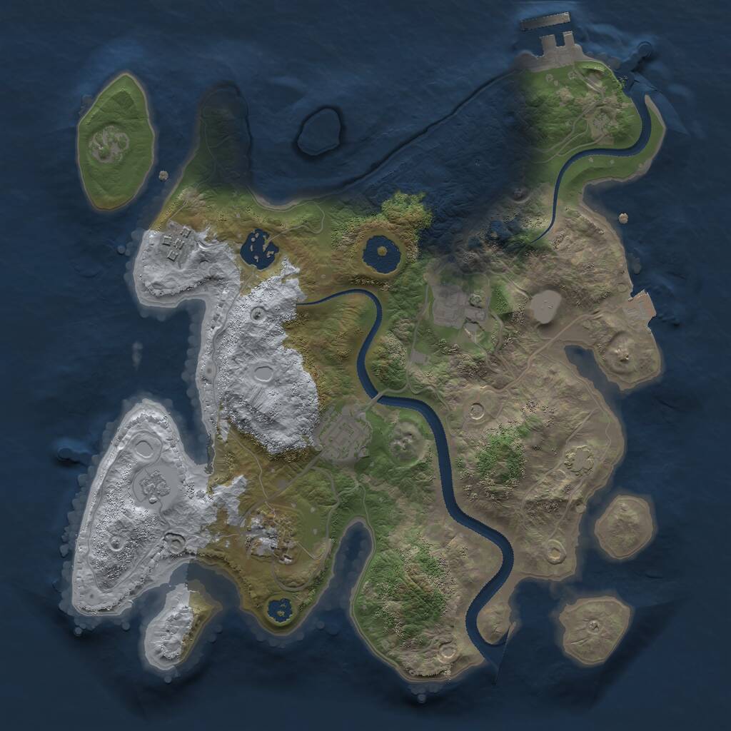Rust Map: Procedural Map, Size: 3000, Seed: 845524936, 10 Monuments