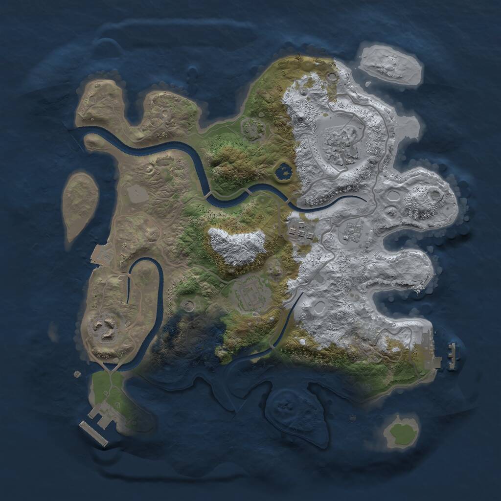 Rust Map: Procedural Map, Size: 3000, Seed: 1111575436, 10 Monuments