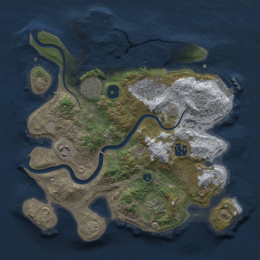Rust Map: Procedural Map, Size: 3000, Seed: 1307421751, 11 Monuments