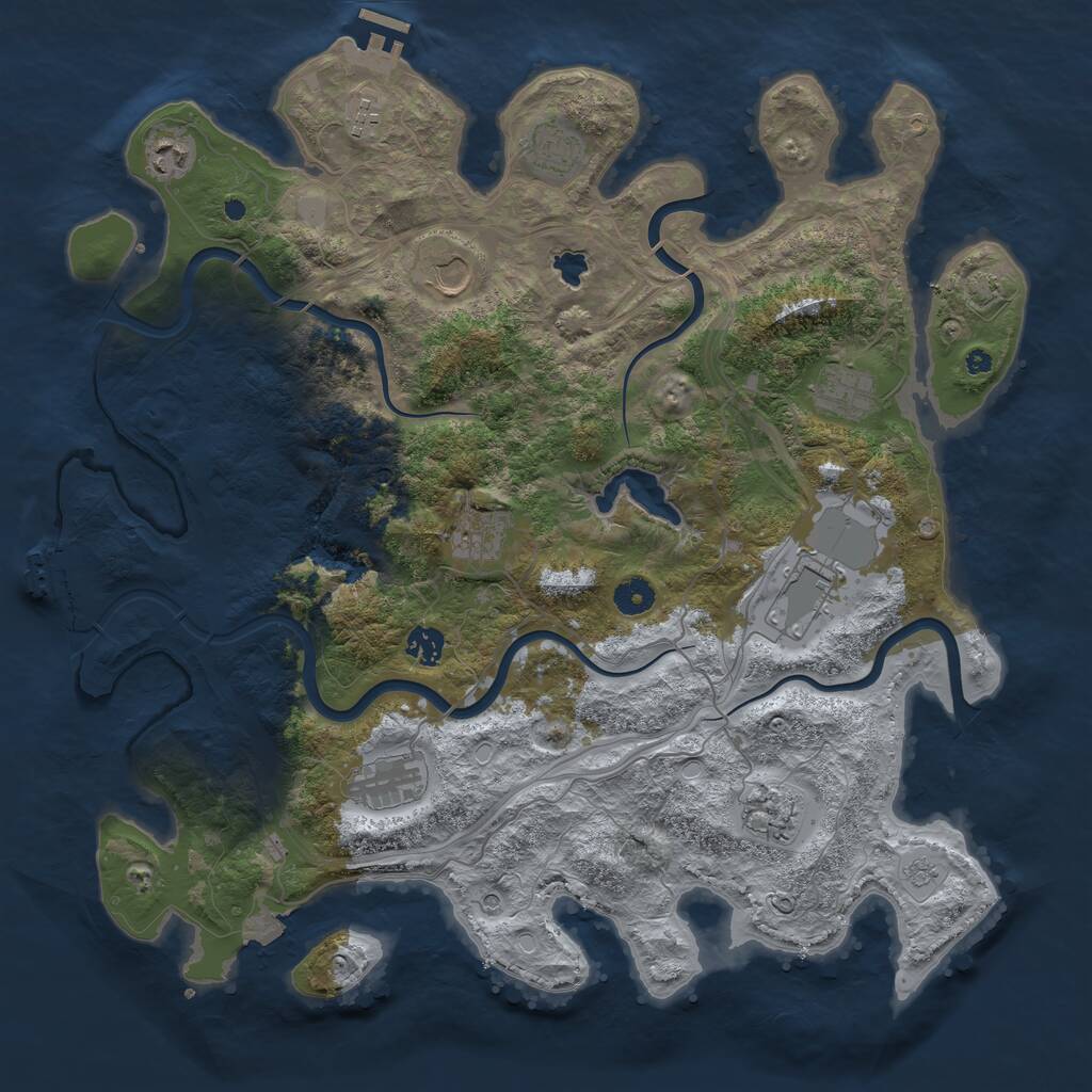 Rust Map: Procedural Map, Size: 4250, Seed: 836368559, 16 Monuments