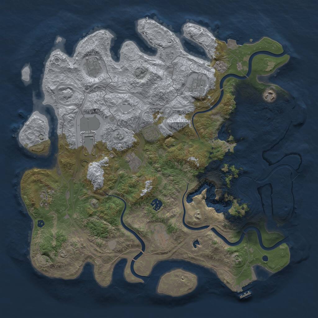 Rust Map: Procedural Map, Size: 4250, Seed: 1611641497, 16 Monuments