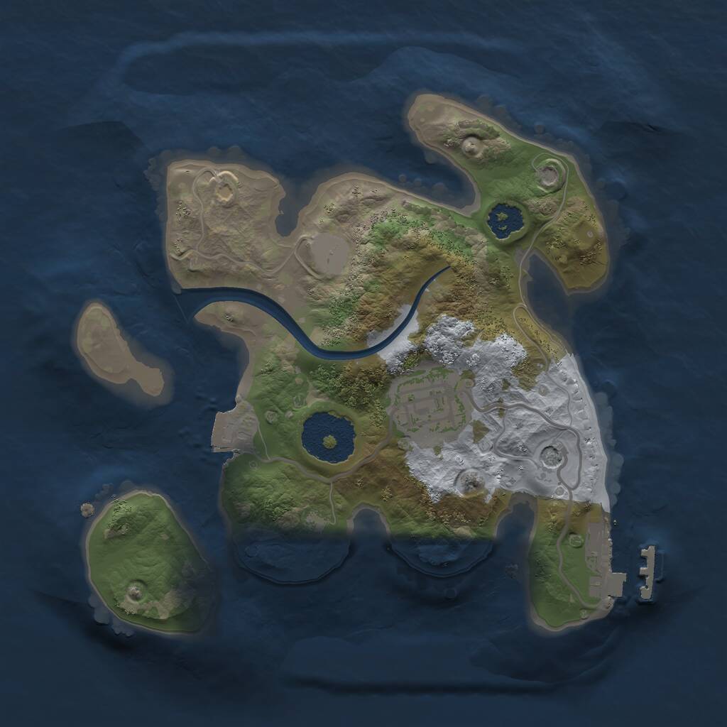 Rust Map: Procedural Map, Size: 2100, Seed: 300000, 4 Monuments