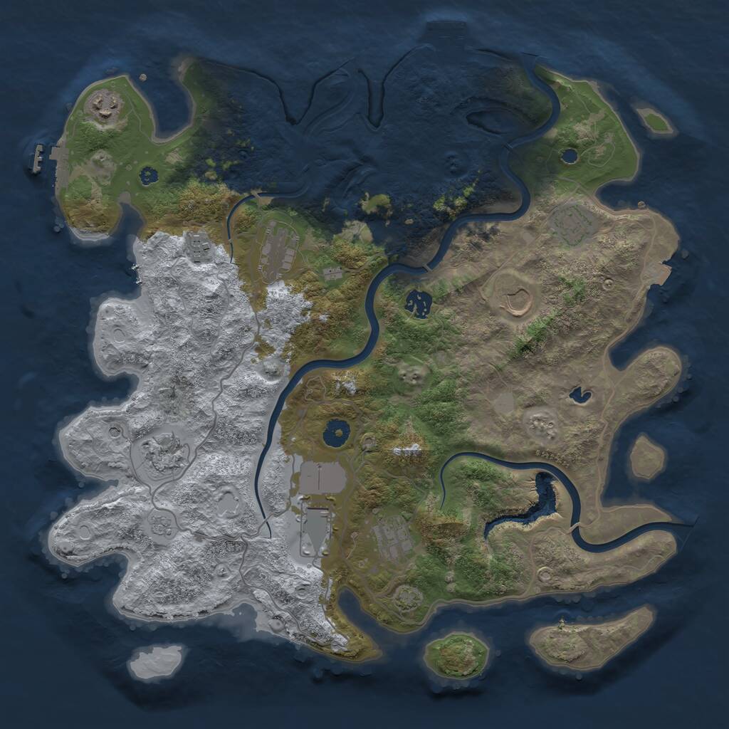 Rust Map: Procedural Map, Size: 4000, Seed: 1399634009, 15 Monuments