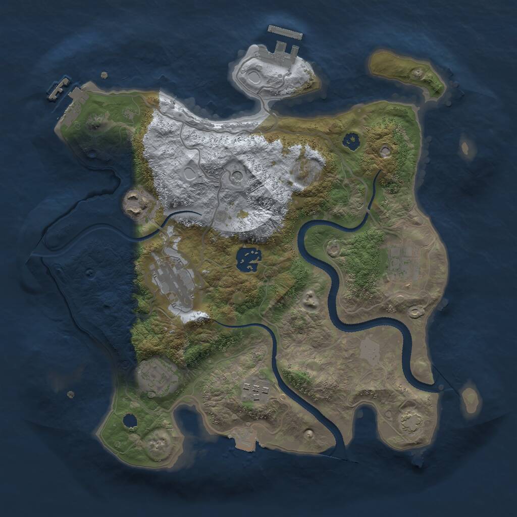 Rust Map: Procedural Map, Size: 3000, Seed: 929224452, 11 Monuments