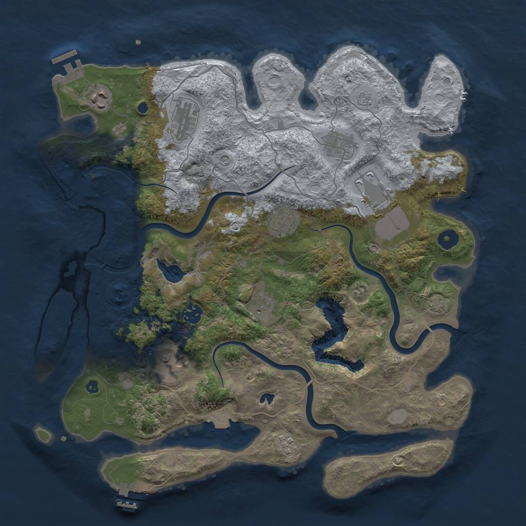 Rust Map: Procedural Map, Size: 4000, Seed: 3467915, 15 Monuments