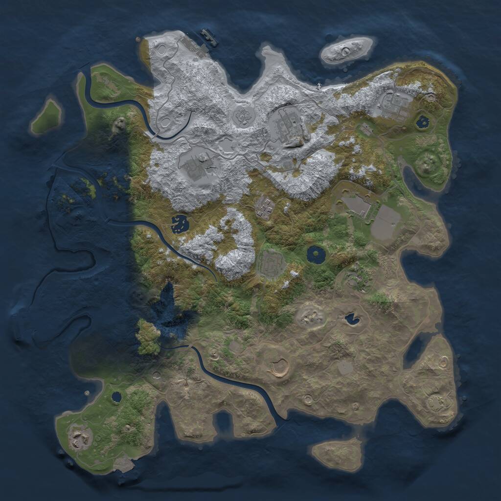 Rust Map: Procedural Map, Size: 4000, Seed: 2009611175, 16 Monuments