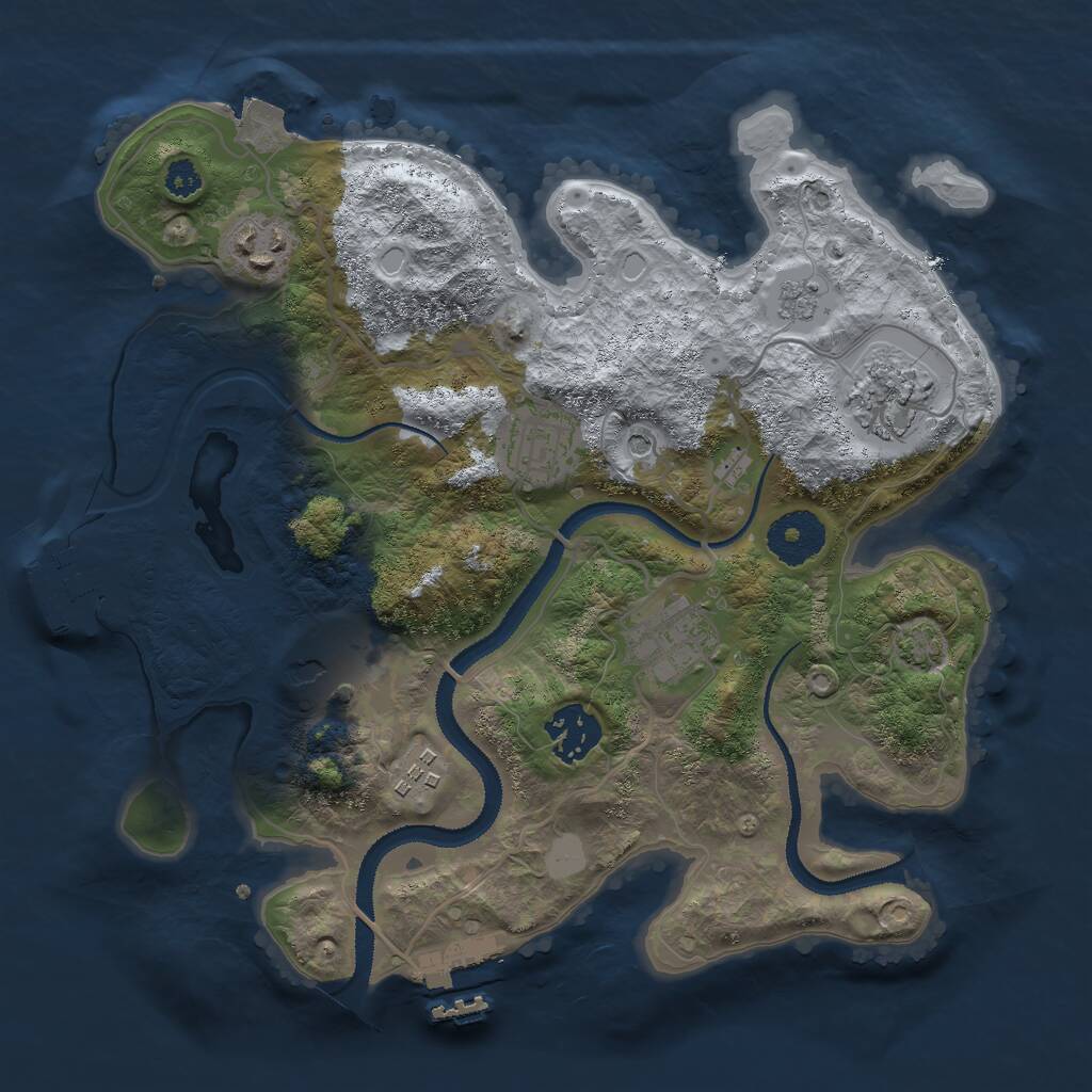 Rust Map: Procedural Map, Size: 3000, Seed: 31888, 13 Monuments