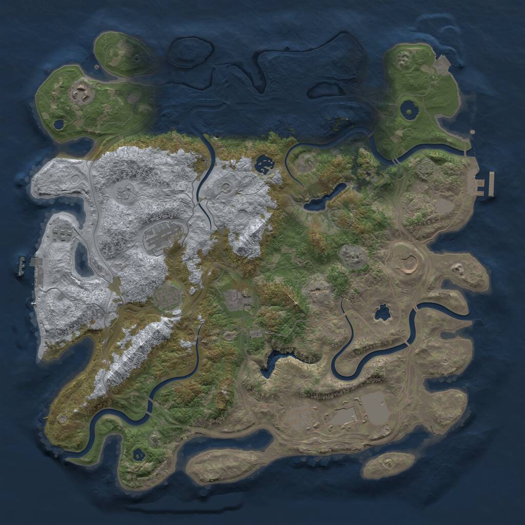 Rust Map: Procedural Map, Size: 4250, Seed: 1257104418, 15 Monuments