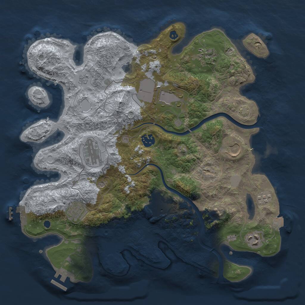 Rust Map: Procedural Map, Size: 3500, Seed: 537959880, 15 Monuments