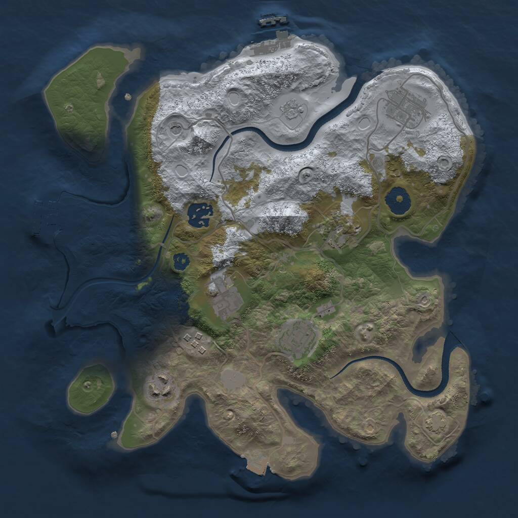 Rust Map: Procedural Map, Size: 3000, Seed: 2000724410, 13 Monuments