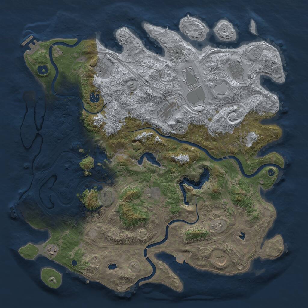 Rust Map: Procedural Map, Size: 4500, Seed: 769546203, 17 Monuments