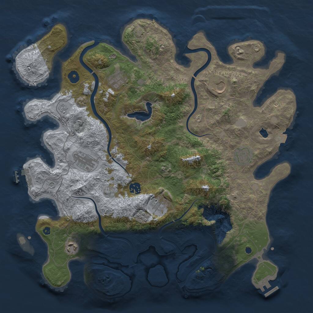 Rust Map: Procedural Map, Size: 4000, Seed: 1987804508, 14 Monuments