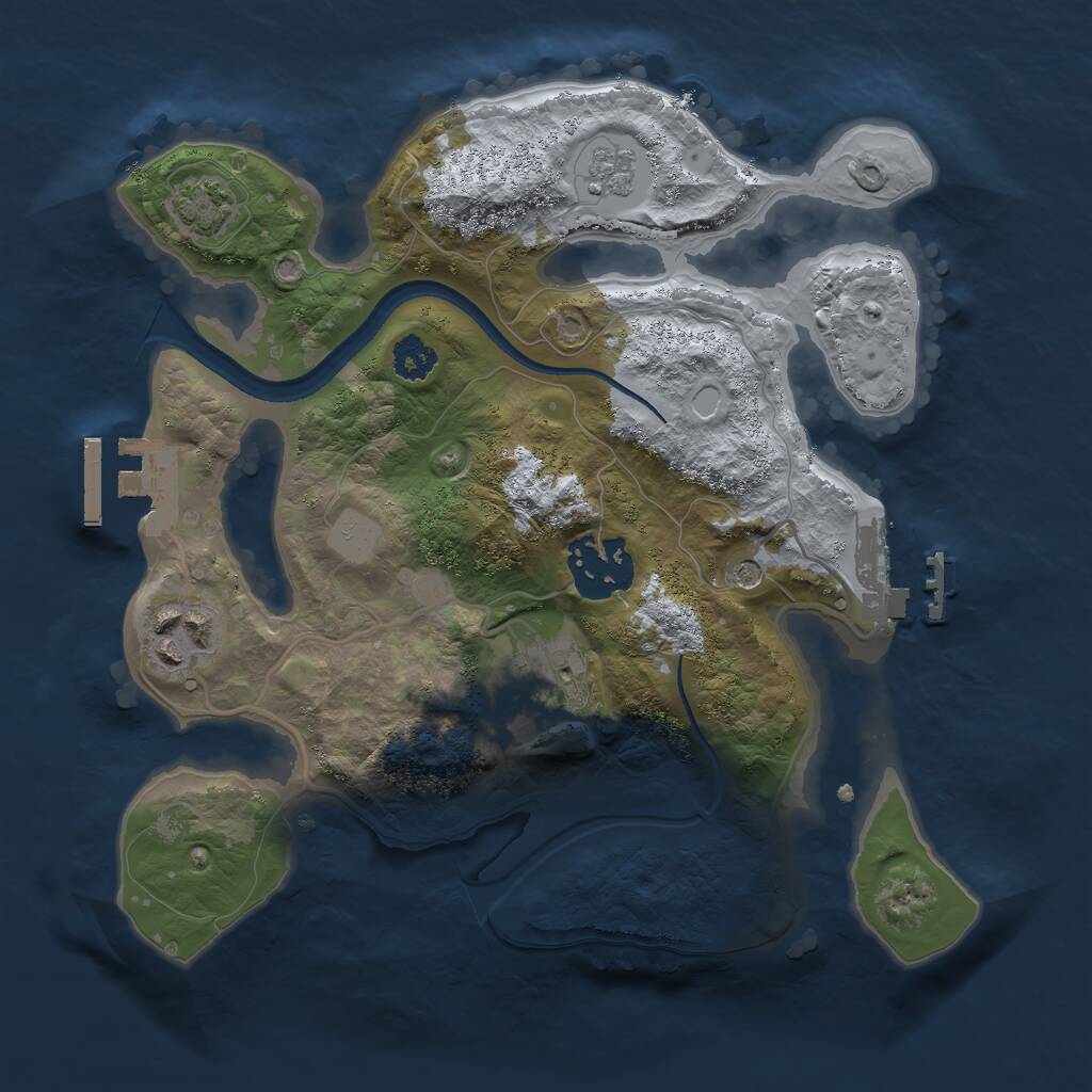 Rust Map: Procedural Map, Size: 2500, Seed: 263038824, 9 Monuments