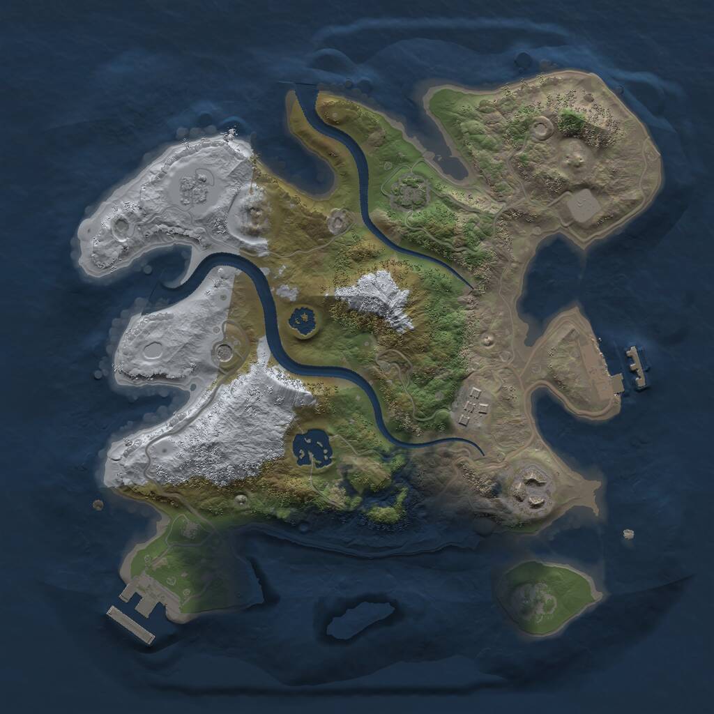 Rust Map: Procedural Map, Size: 2700, Seed: 1776081683, 9 Monuments