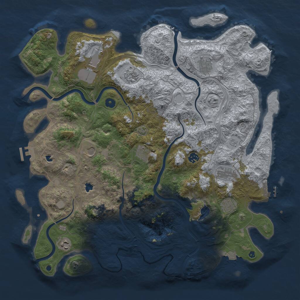 Rust Map: Procedural Map, Size: 4500, Seed: 29903953, 16 Monuments