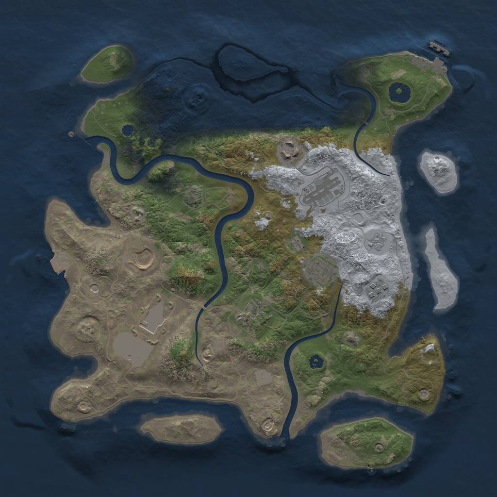 Rust Map: Procedural Map, Size: 3500, Seed: 1788318608, 12 Monuments