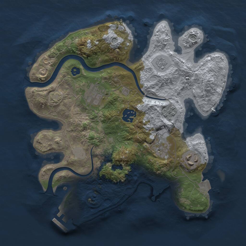 Rust Map: Procedural Map, Size: 2700, Seed: 412578123, 9 Monuments