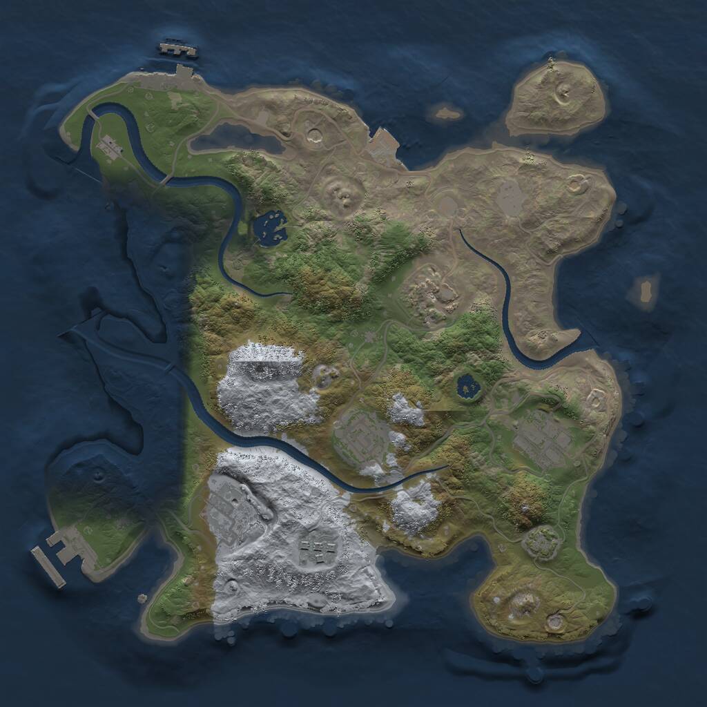 Rust Map: Procedural Map, Size: 3000, Seed: 1687641913, 11 Monuments